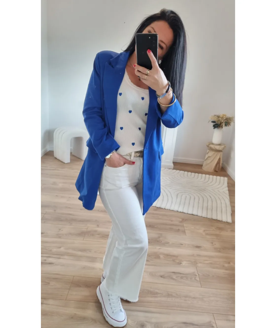 La boutique de Lilie BLAZER ALISSA LONG BLEU ELEC> Vestes