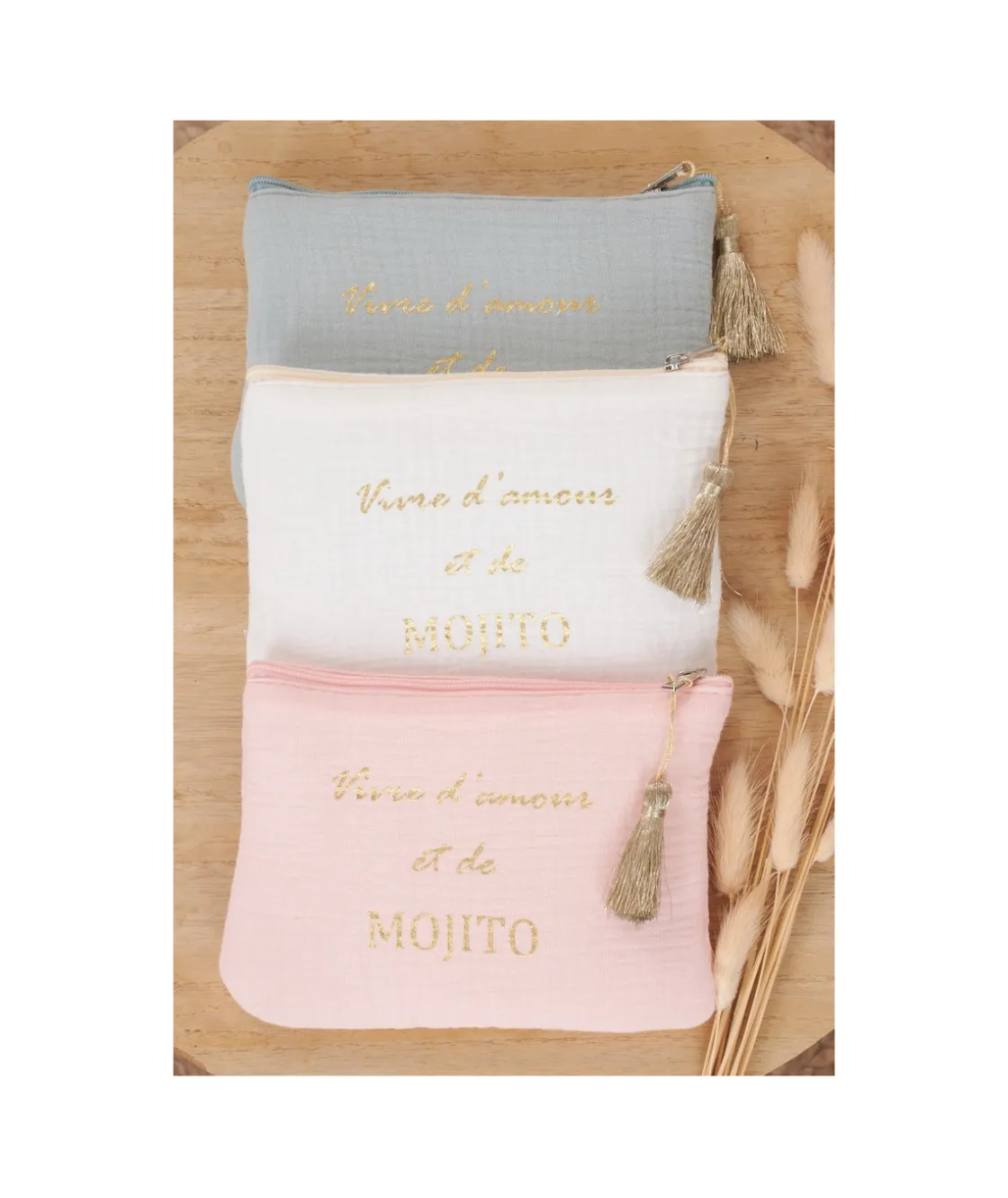 La boutique de Lilie POCHETTE AMOUR ET MOJITO> Sacs / Idées Cadeaux