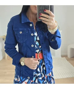 La boutique de Lilie VESTE EN JEANS LAURA BLEU ELEC> Vestes